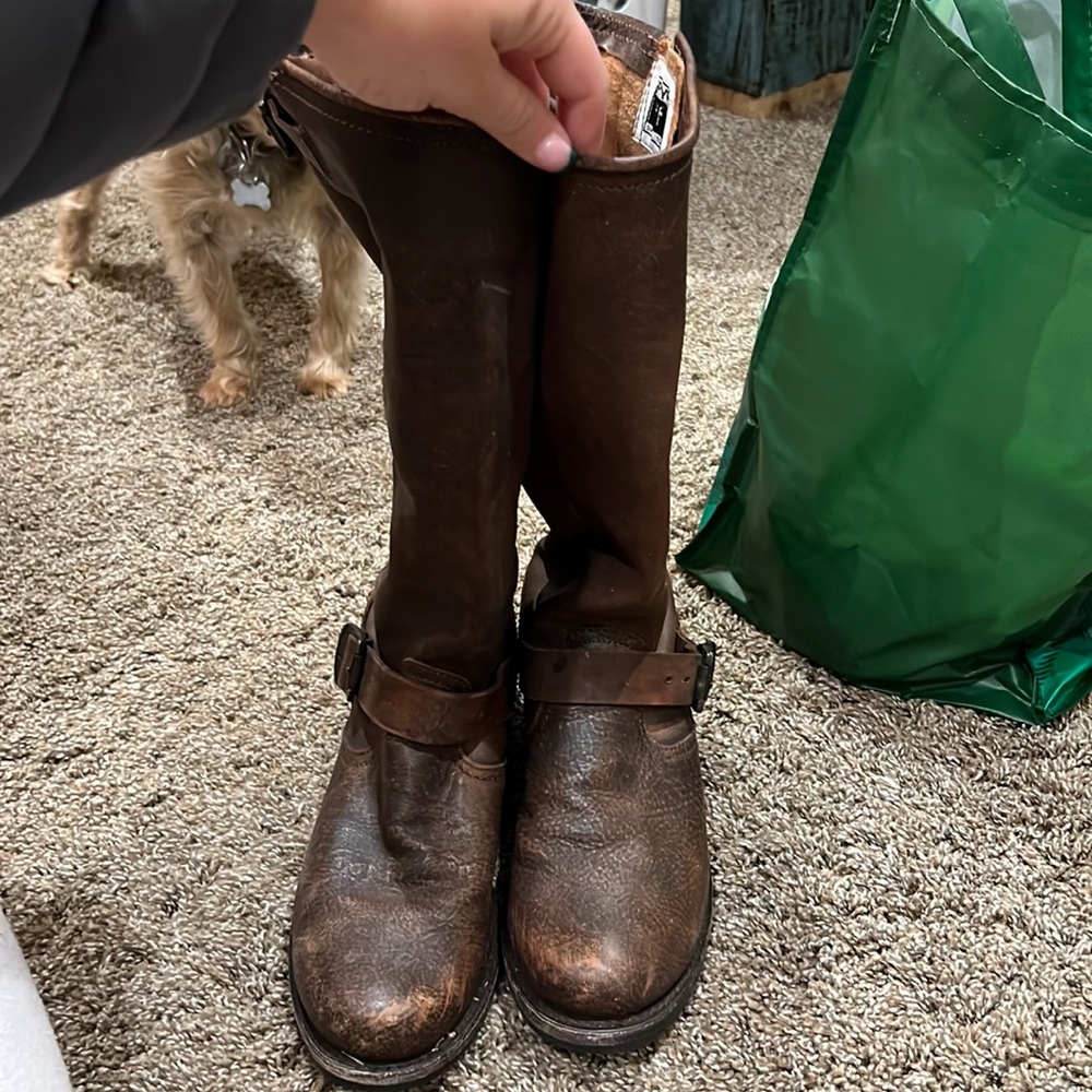 Tall frye leather boots